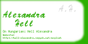 alexandra hell business card